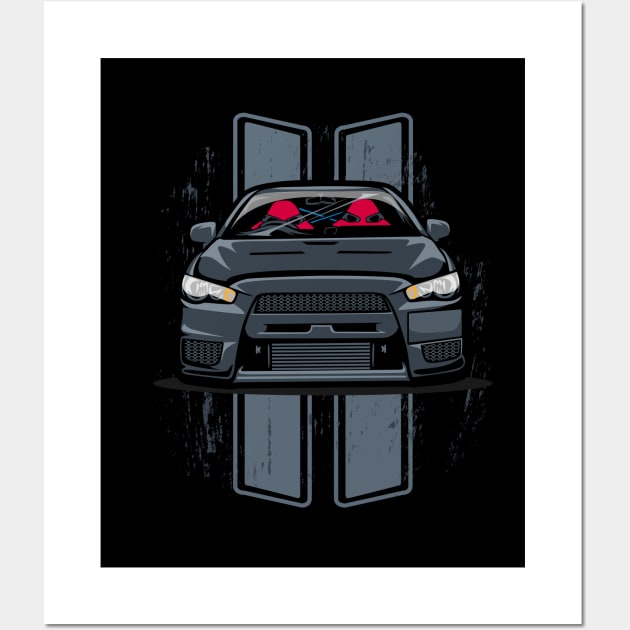 Evo X 10 Rallye JDM Tuning Car Rally Wall Art by Automotive Apparel & Accessoires